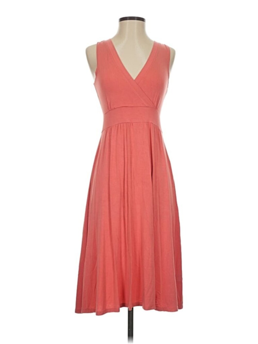LL Bean Coral Sleeveless Midi Summer Dress